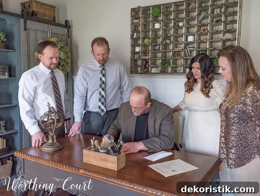 Unforgettable Weekend at Worthing Court 9 Signing the marriage license.