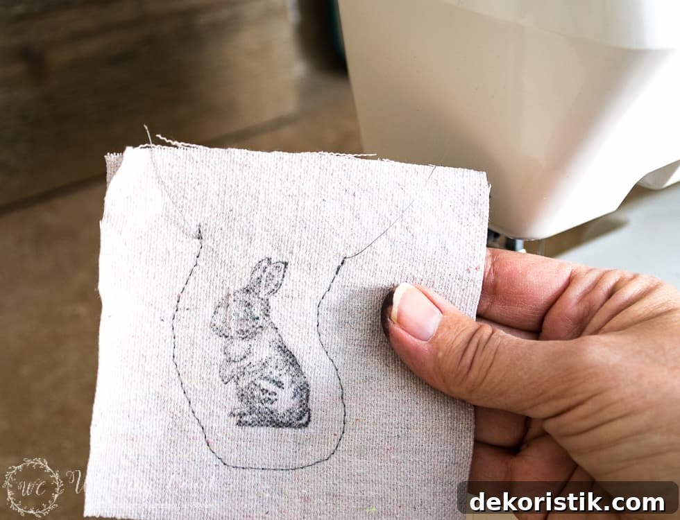 Stamped Dropcloth Easter Ornaments