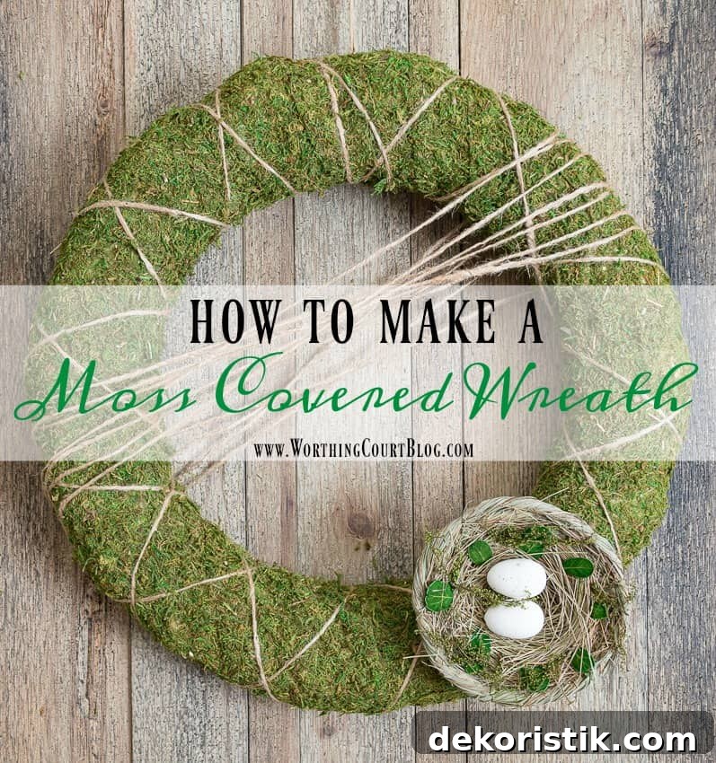 How To Make A Moss Covered Wreath || Worthing Court graphic.