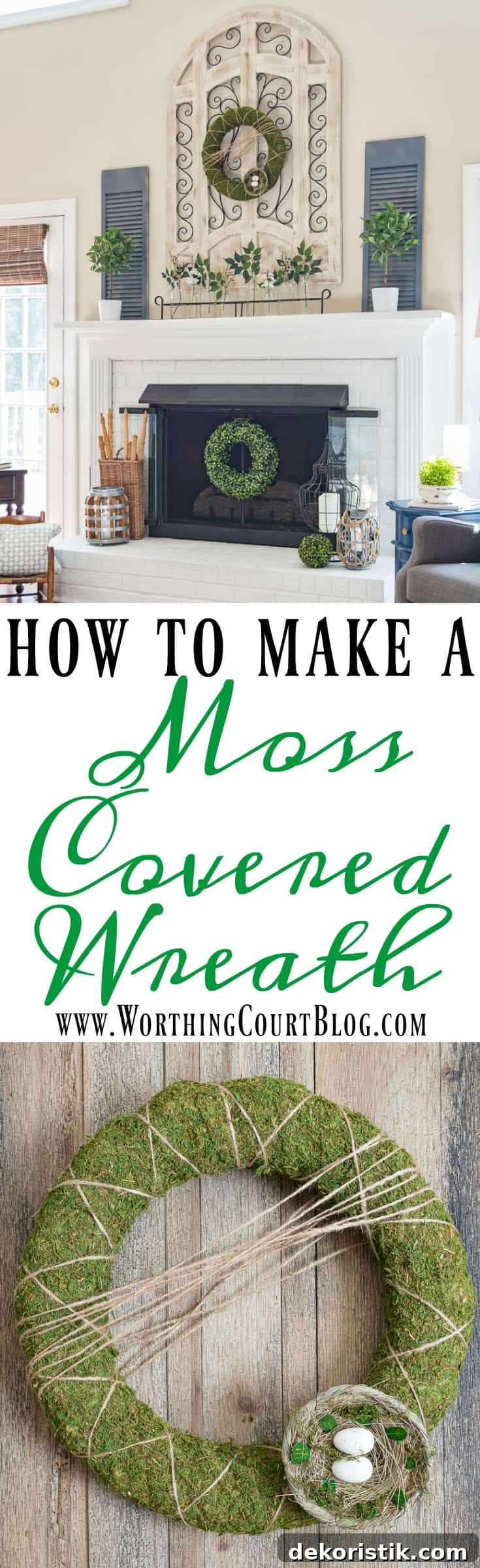 How To Make A Moss Covered Wreath graphic.