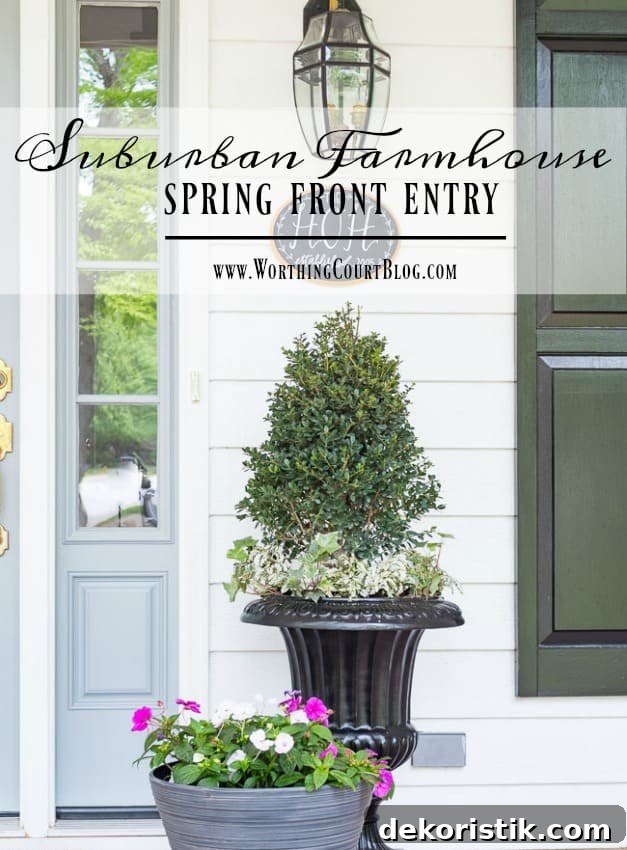 Suburban Farmhouse Spring Front Porch || Worthing Court