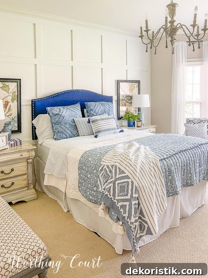 Bedroom with board and batten focal wall