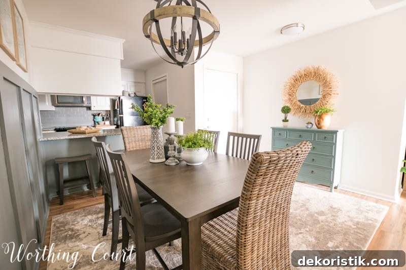 Modern farmhouse dining room makeover