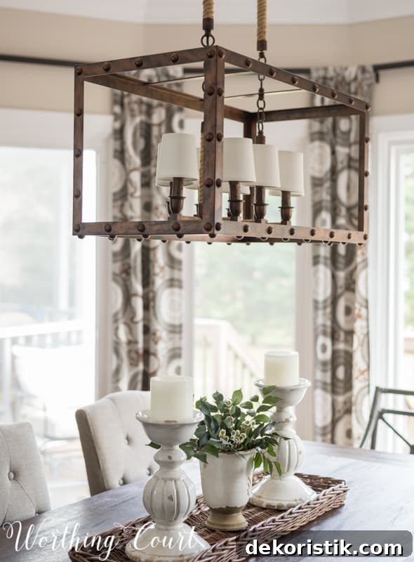 Green and white spring centerpiece.