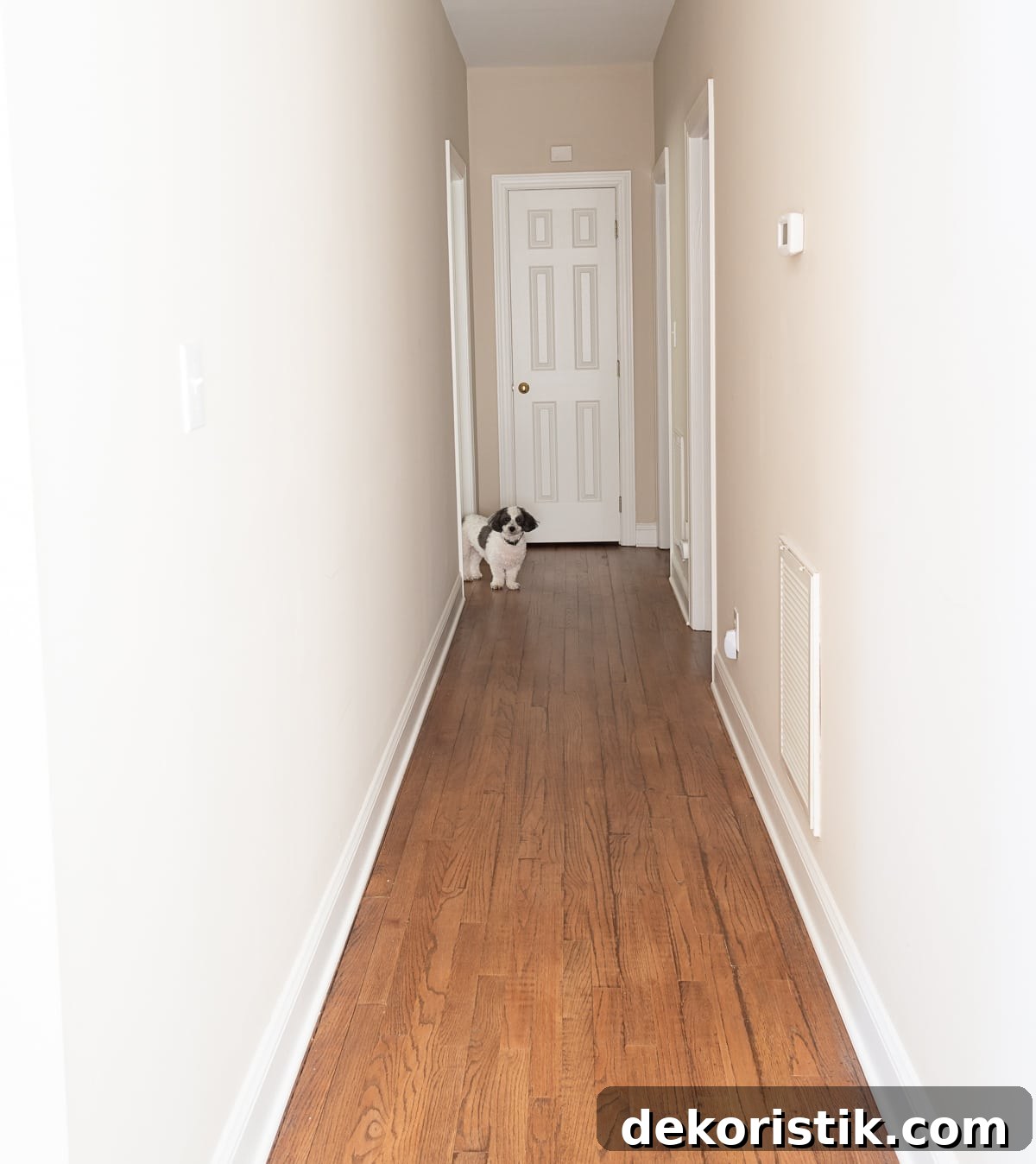 Narrow Hallway Decor Ideas to Maximize Space 6 long hallway with beige walls and hardwood floors
