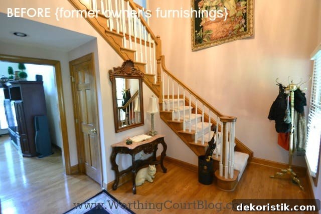 Entryway Makeover Reveal: DIY Ideas Using What You Have 3 Foyer Entryway BEFORE makeover