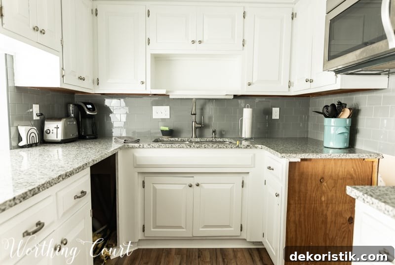 Transform Your Kitchen Without Remodeling: Before and After 8 Kitchen with appliances removed.