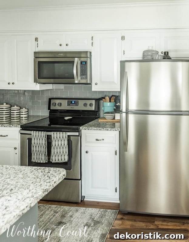 Transform Your Kitchen Without Remodeling: Before and After 9 Stainless steel appliances in the kitchen.