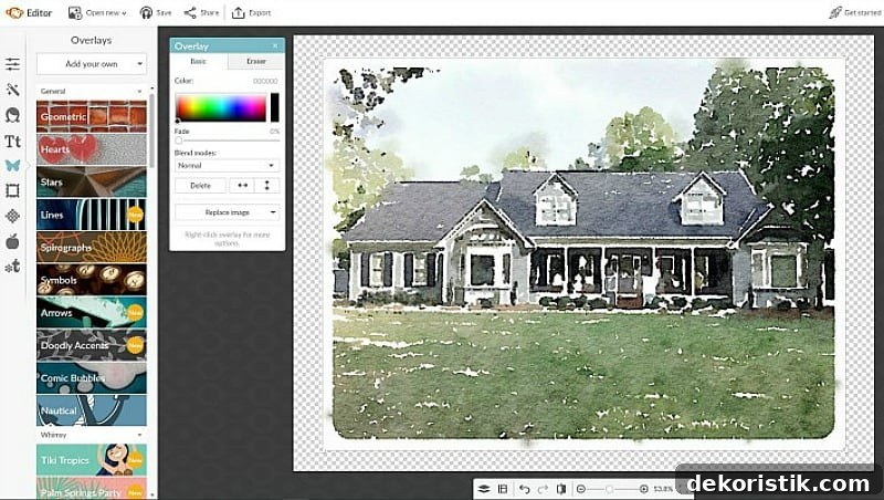 Showing how to edit the effects of the watercolor.