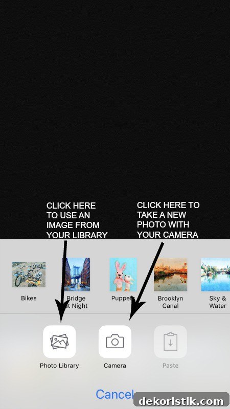 All of the options for the watercolor on your phone.