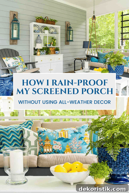 Want to use indoor decor on your porch? Learn how to weatherproof outdoor decorations that aren’t made for the elements! These simple tricks will help you protect your favorite pieces from rain and moisture.