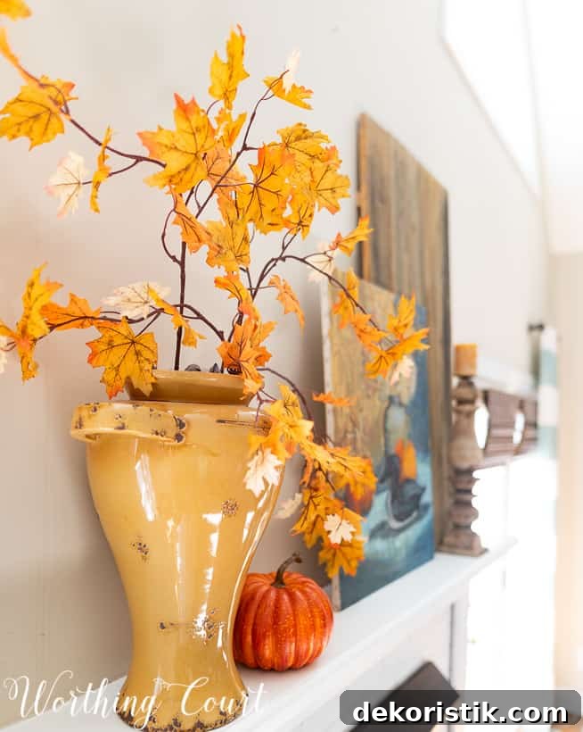 Fall Fireplace and Mantel Decor Tour with Styling Tips 7 fall mantel decor