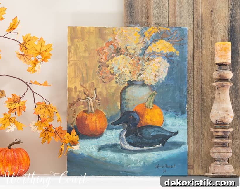 fireplace mantel with fall decorations