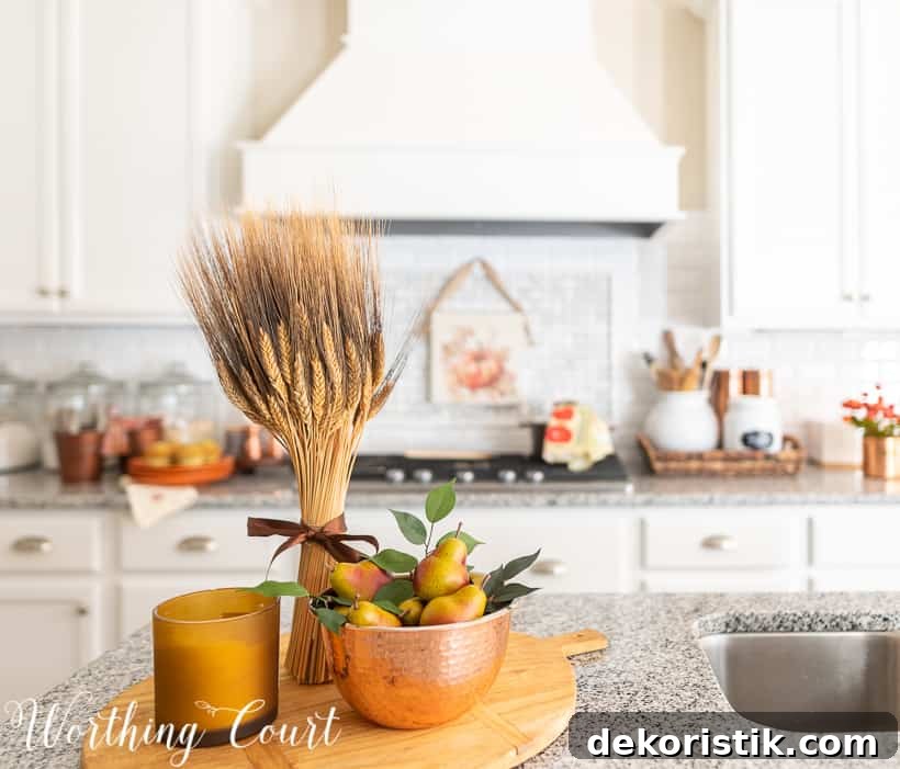 kitchen with fall decorations