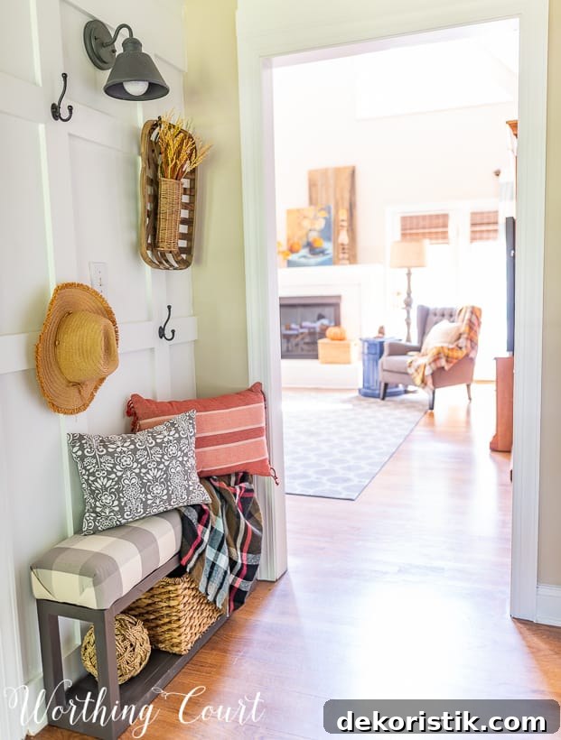 photo of family room located right off of a foyer