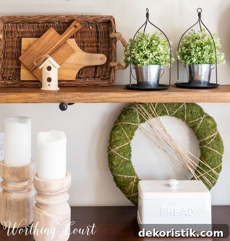 How to decorate shelves for spring
