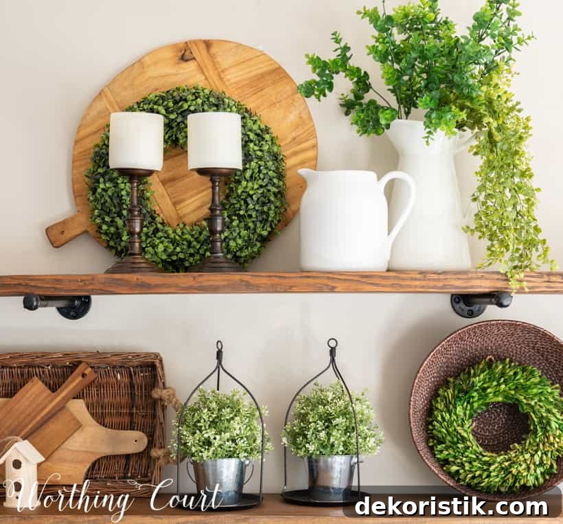 How to decorate shelves for spring