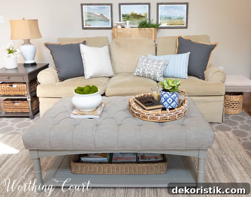 Tufted coffee table.