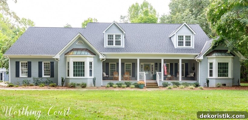 Essential Home Gadgets and Tools I Use Daily 2 exterior of traditional brick ranch painted gray