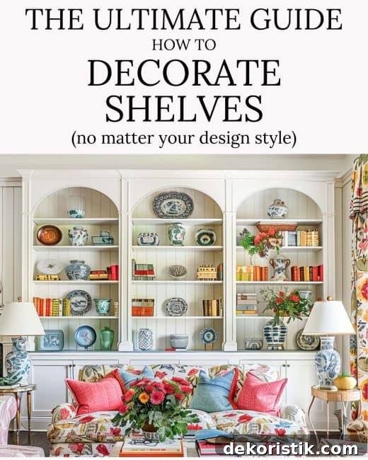 Shelf Decor Ideas: Creative Ways to Style Your Shelves 20 Pinterest graphic for how to decorate shelves