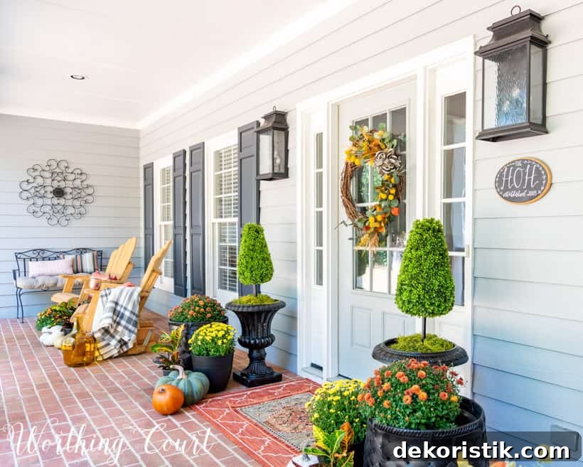 Charming Fall Front Porch Ideas with Pumpkins and Mums 4 for porch decor ideas using fall mums and pumpkins