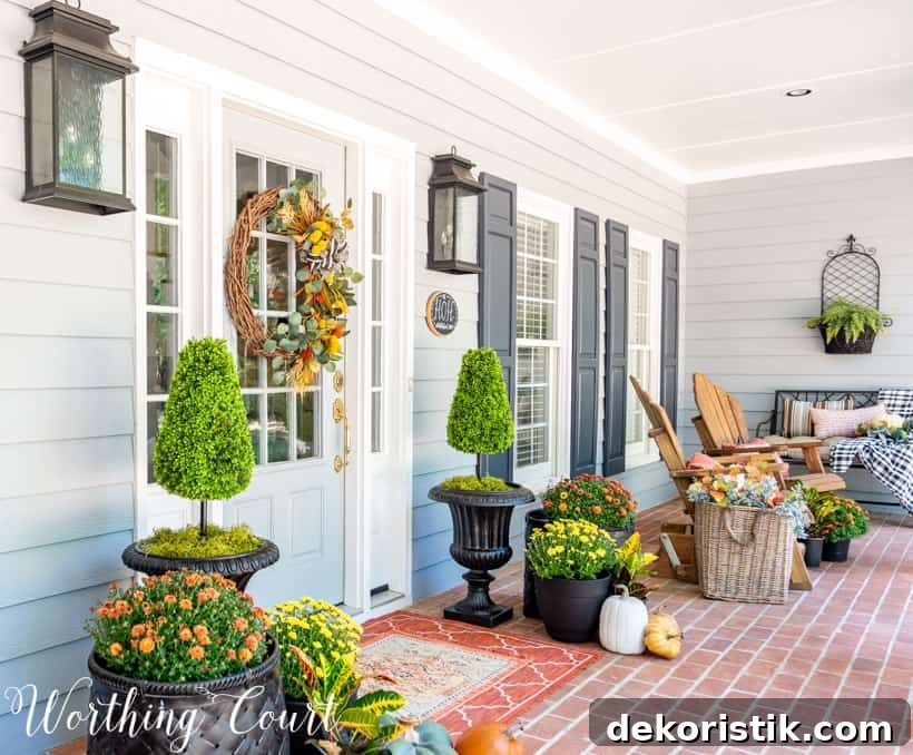 Charming Fall Front Porch Ideas with Pumpkins and Mums 5 fall front porch decor ideas using mums and pumpkins