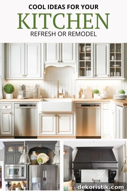 Kitchen Ideas: Small Refreshes to Full Remodels 17 Pinterest graphic for cool kitchen ideas