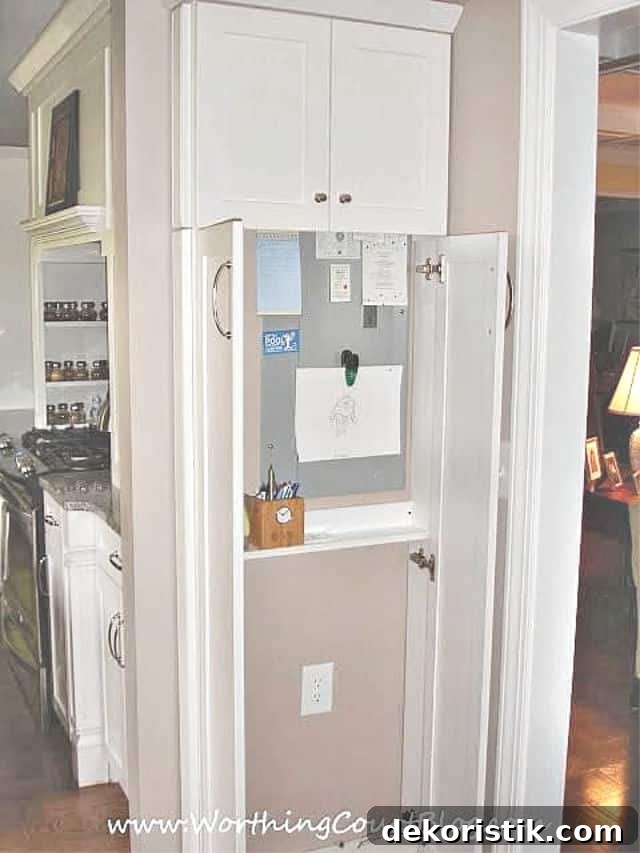 Kitchen Ideas: Small Refreshes to Full Remodels 7 A cool kitchen idea for creating a command center in a tight spot.