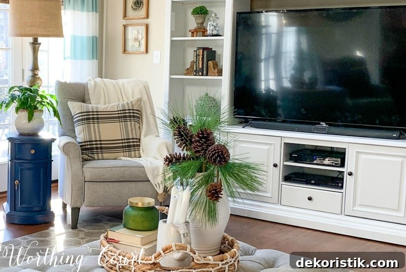 living room winter decor