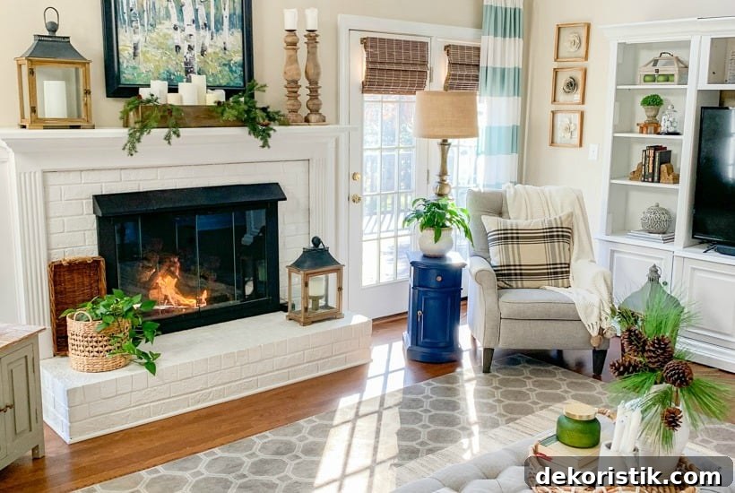 living room winter decor