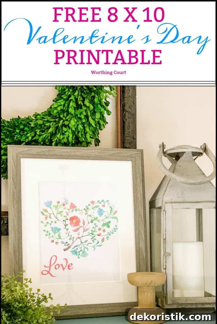 Free 8 x 10 Valentines Day printable graphic.