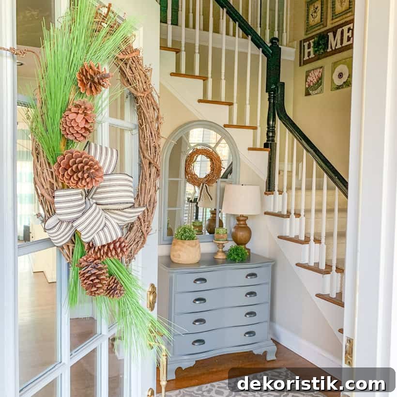 View looking from front door into foyer.