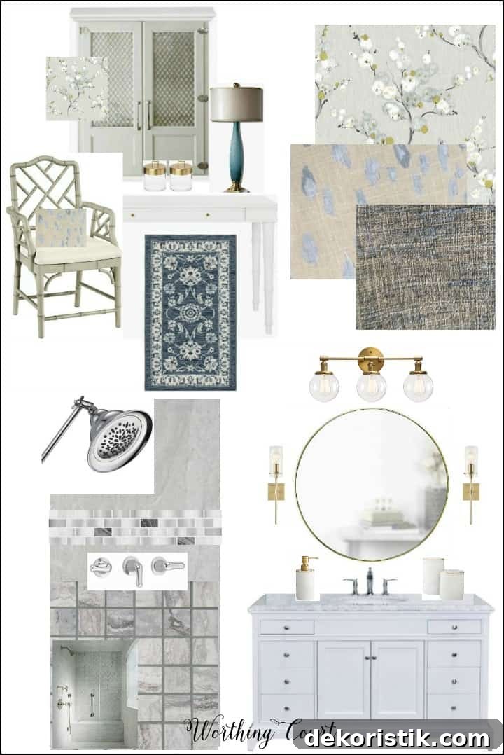 Bathroom design board.