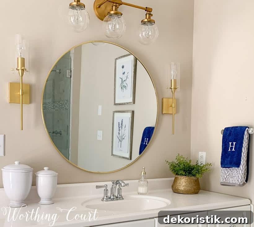 Up close look at the mirrors in the bathroom.
