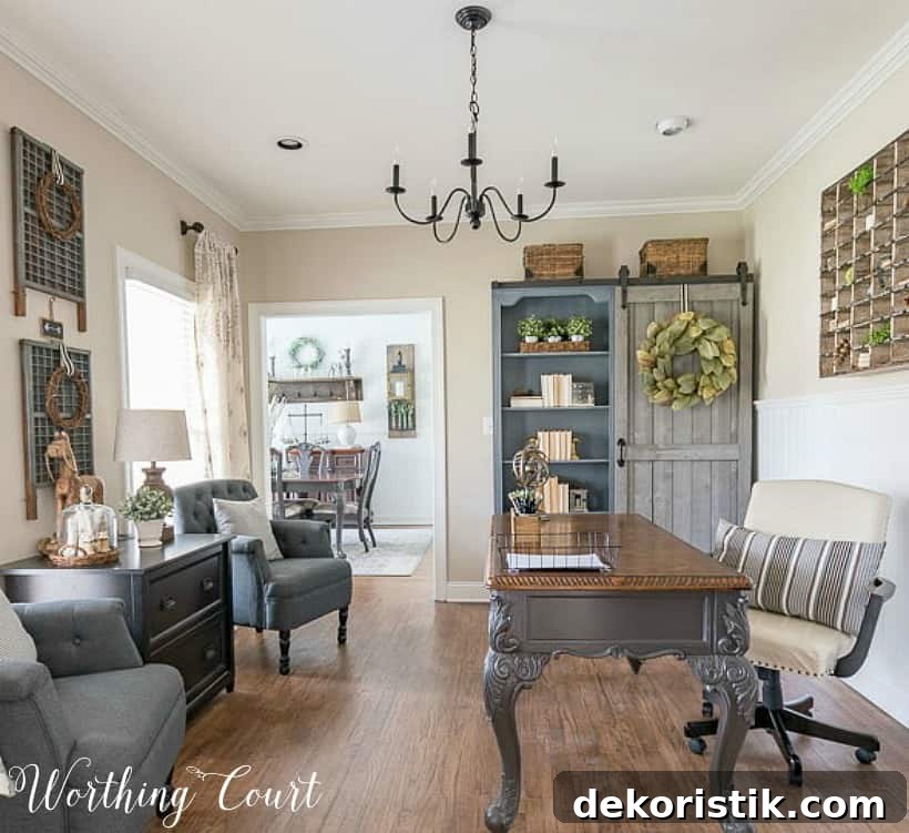 home office with updated traditional style