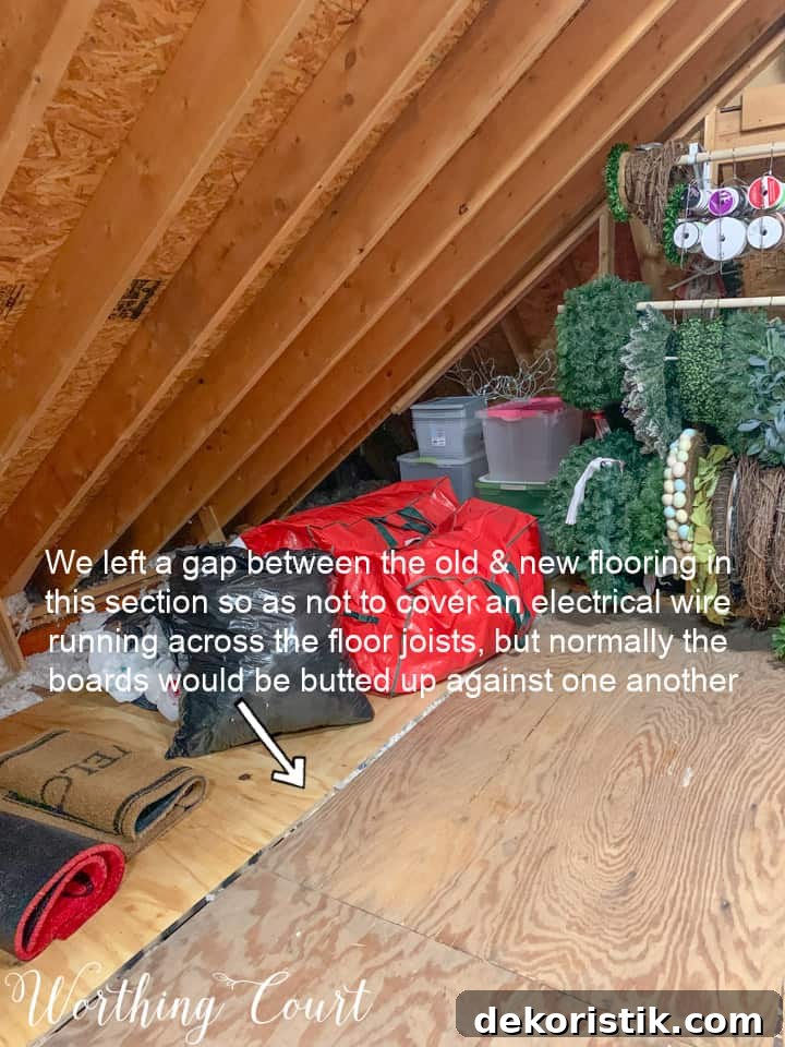 miscellaneous items in walk-in attic