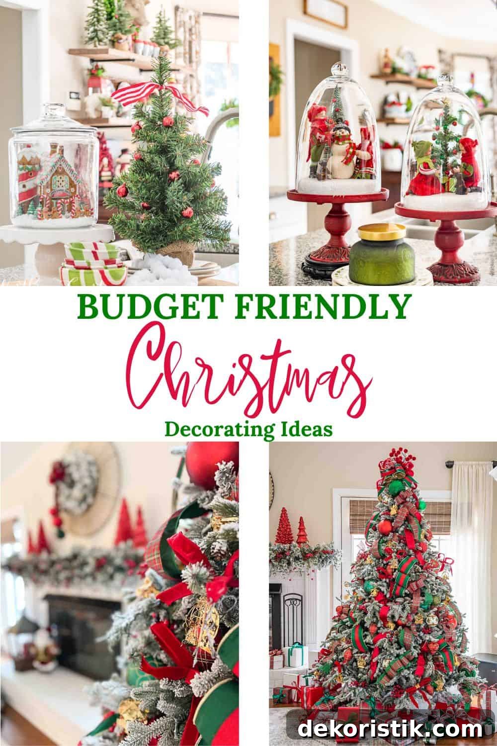 graphic for budget friendly ways to decorate for Christmas