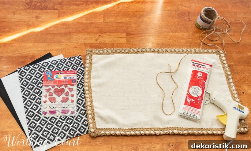 photo of supplies needed to make a snowman pillow cover