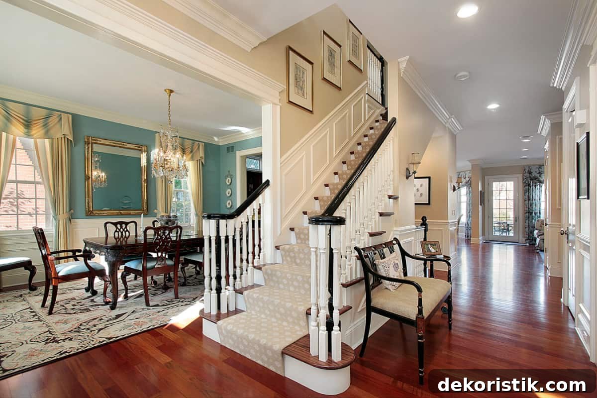 view of dining room staircase and foyer
