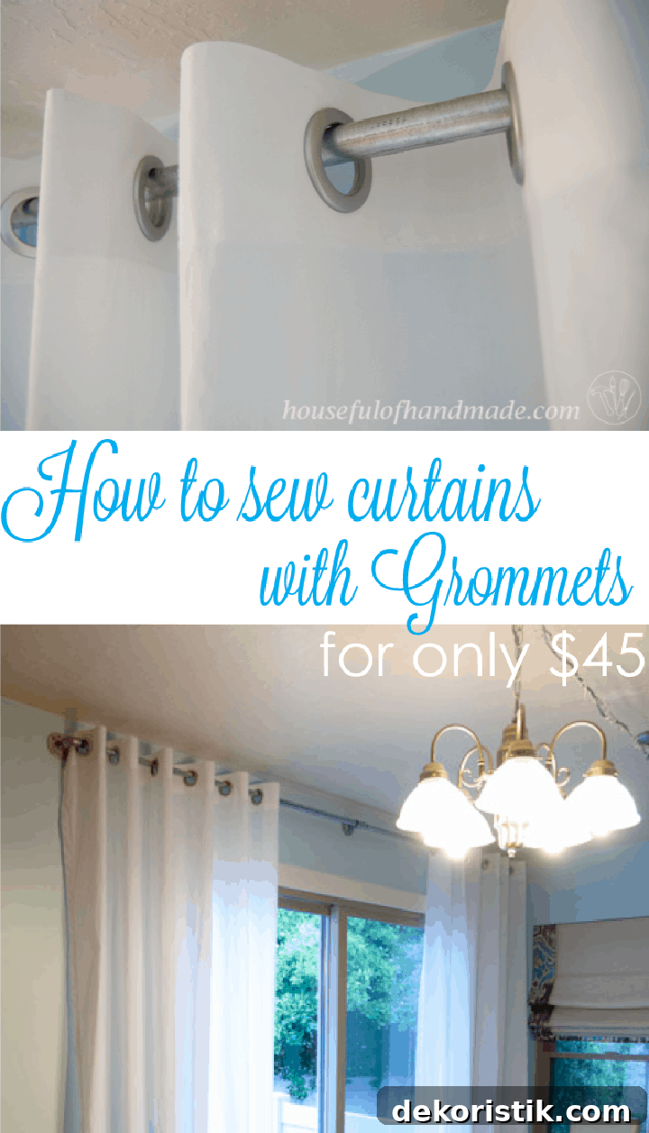 DIY Window Decor Ideas: Step-by-Step Tutorials 18 Pinterest image for making curtains with grommets