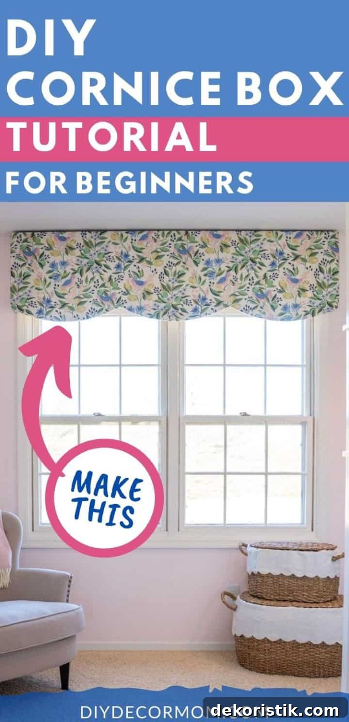 DIY Window Decor Ideas: Step-by-Step Tutorials 9 Pinterest image for making scalloped window valance