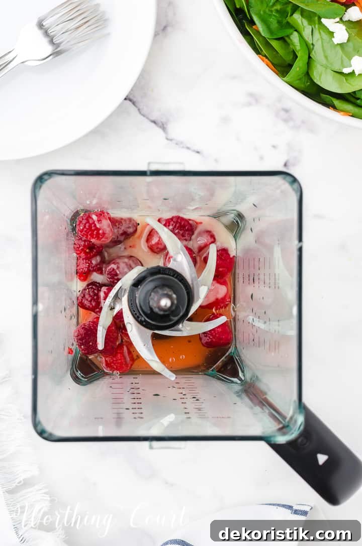 ingredients for vinaigrette dressing in a blender