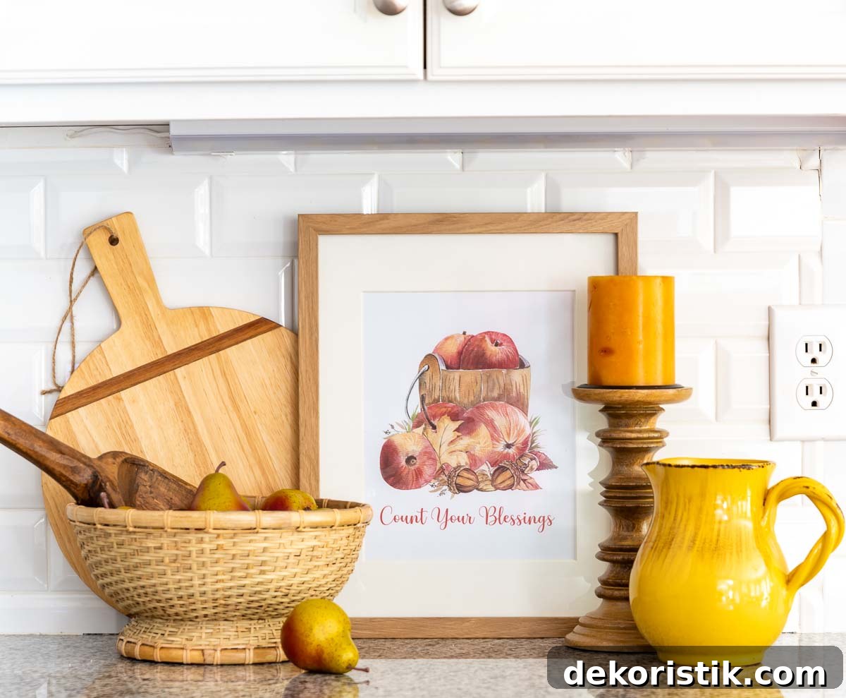 free fall printable for kitchen decor
