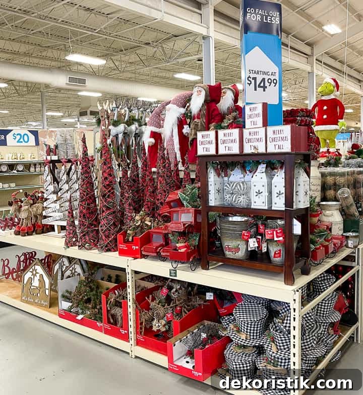 Christmas decorations in an At Home store