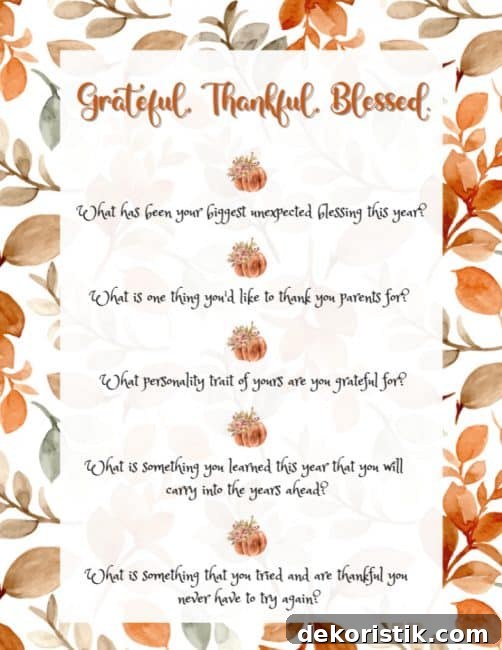 Thanksgiving conversation starter printable image