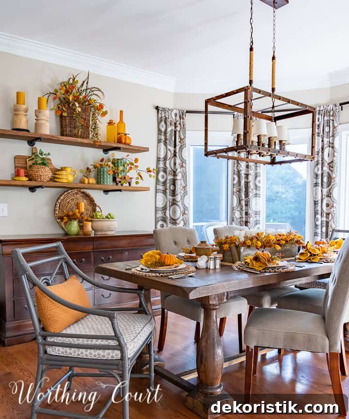 Cozy Thanksgiving tablescape close-up