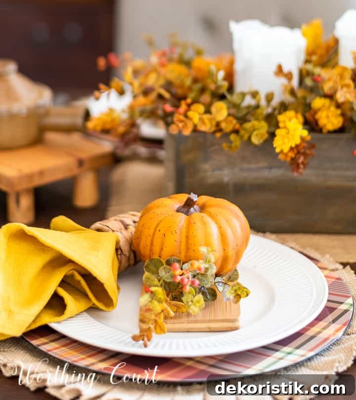 Ruffled burlap placemat with plaid charger and white plate