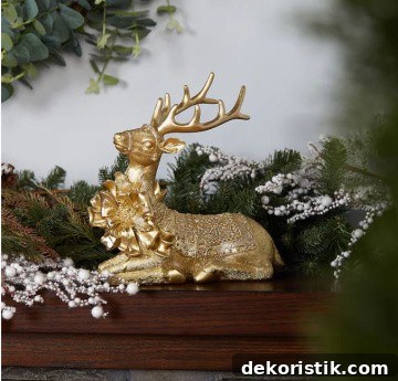 gold sitting reindeer