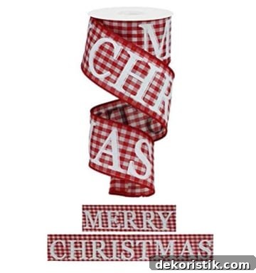 red and white Christmas ribbon