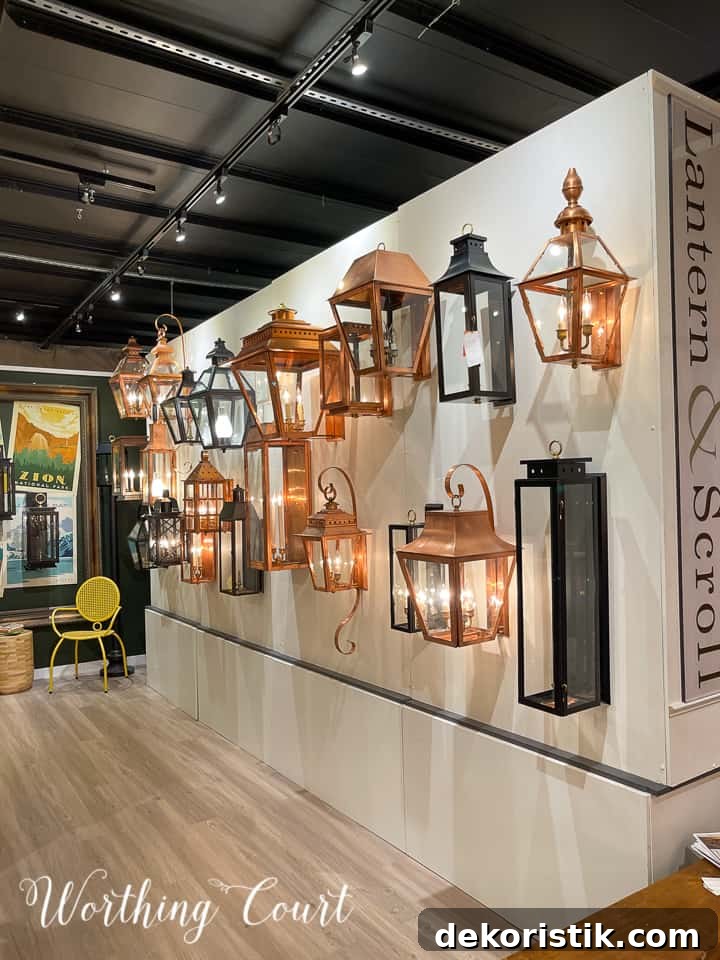 outdoor lighting display in a showroom